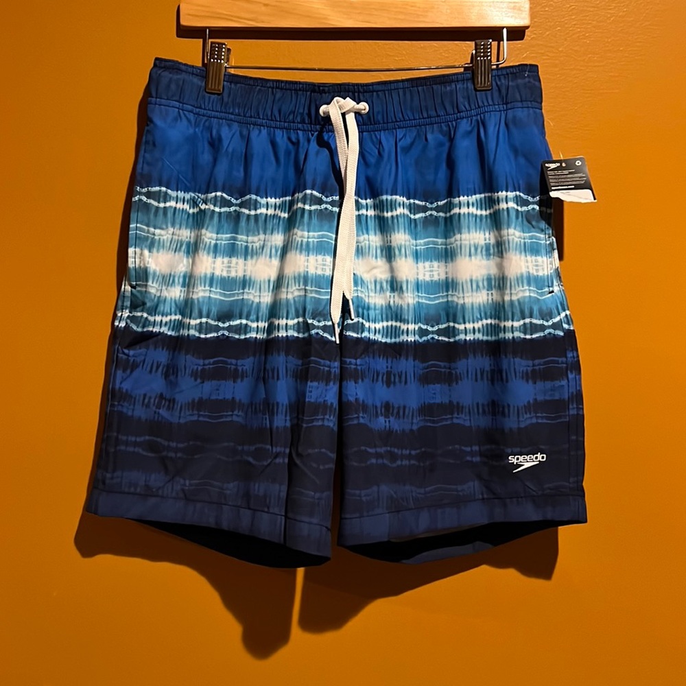 Speedo Blue Drawstring Swim Trunks